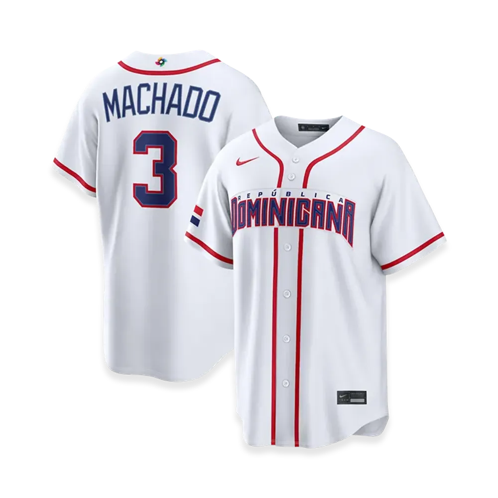 Nike 2026WBC World Baseball Classic Manny Machado Dominican Republic Baseball Home Stadium Jersey "White"