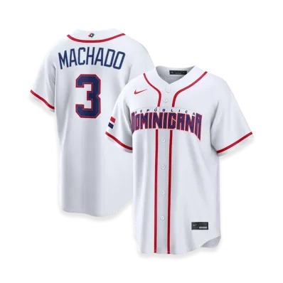 Nike 2026WBC World Baseball Classic Manny Machado Dominican Republic Baseball Home Stadium Jersey "White"