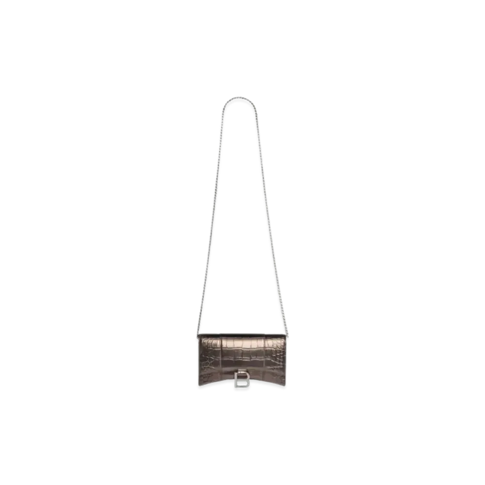 BALENCIAGA Hourglass Chain Mini Wallet "Bronze"