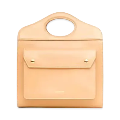 Burberry Mini Topstitched Leather Pocket Bag "Warm Sand"