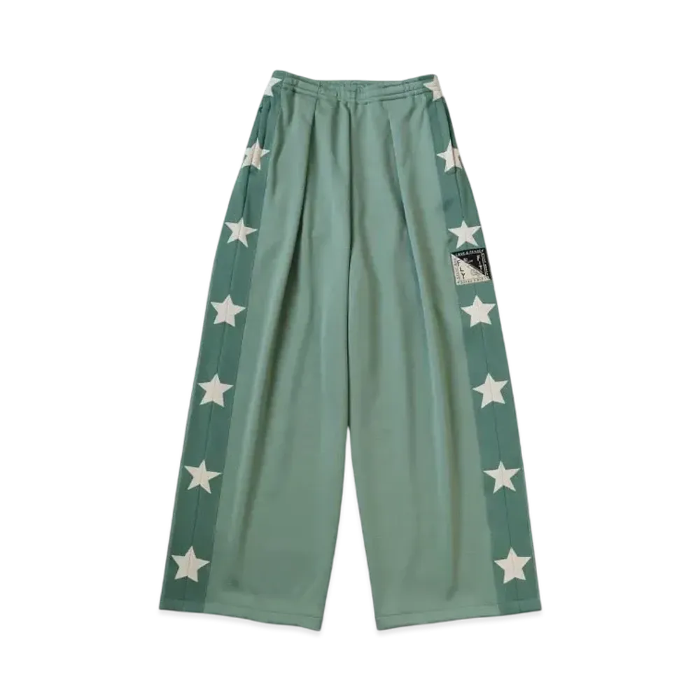 KAPITAL Smooth Jersey Stunt Man Woman Buggy Track Pants "Light Green"