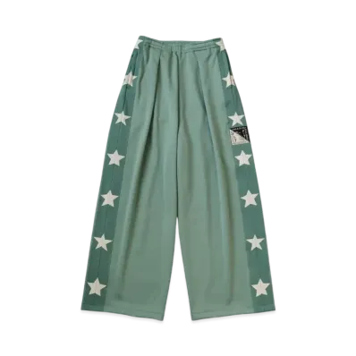 KAPITAL Smooth Jersey Stunt Man Woman Buggy Track Pants "Light Green"