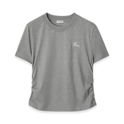 Burberry Festival Cotton T-shirt "Pale Grey Melange"