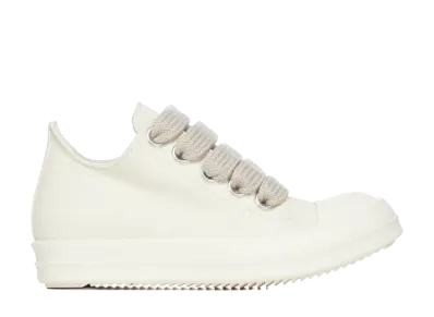 Rick Owens Women's DRKSHDW SS26 Jumbolace Low Sneaks 13oz Overdyed Denim "Milk"