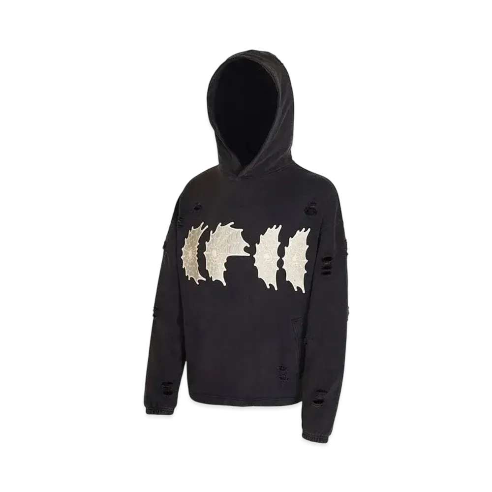 The Boy Has No Patience Cobweb Collage Destroys Washed Hoodie "Navy"