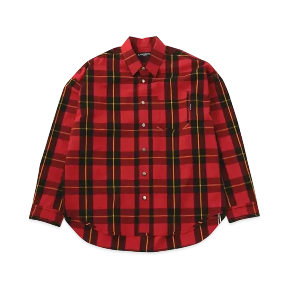 mastermind WORLD Block Plaid LS Shirt "Red (Block Plaid)"