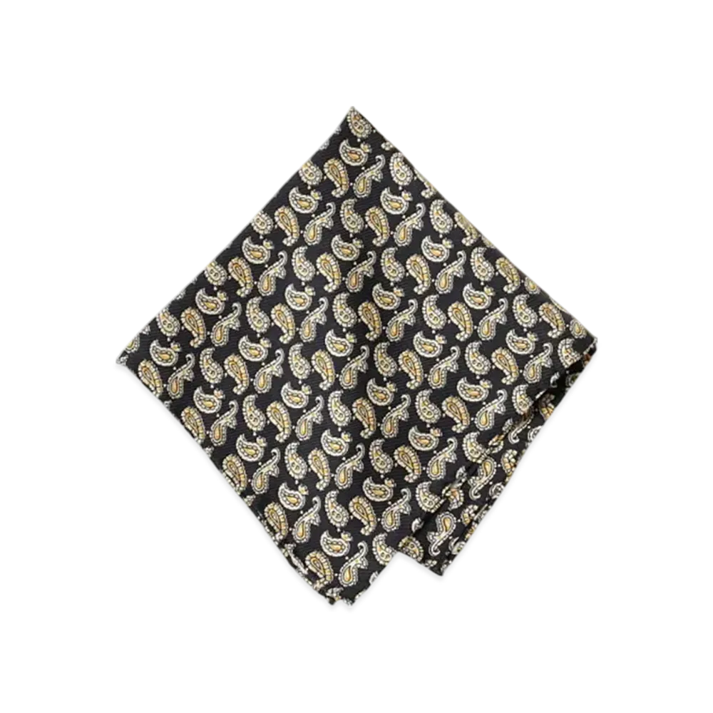 BEAMS BEAMS PLUS / Silk Mini Paisley Print Handkerchief "Navy"