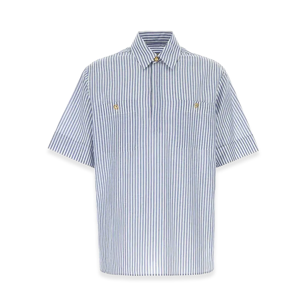 Valentino Embroidered Cotton Blend Shirt "Stripped"