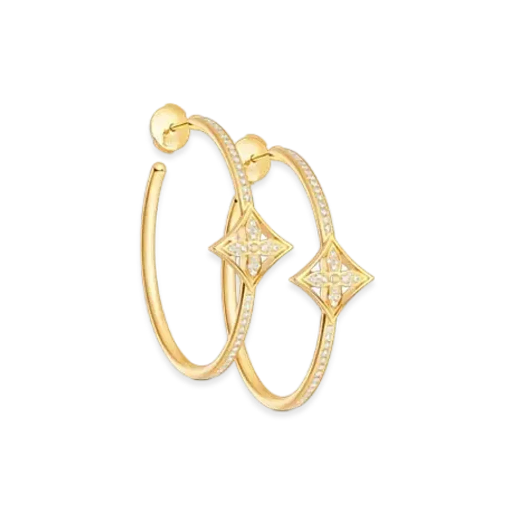 Louis Vuitton Idylle Blossom Hoops, Yellow Gold and Diamonds