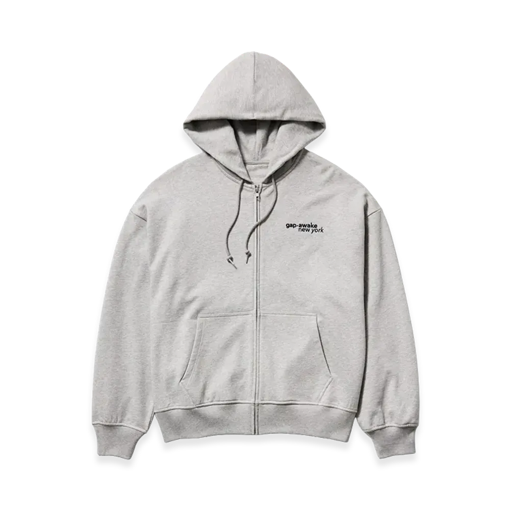 Gap x Awake NY Heavyweight Oversized Logo Zip Up Hoodie "Gray"