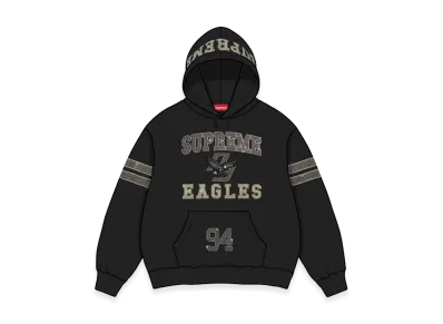 Supreme Rhinestone Eagle Hooded Sweatshirt "Black"