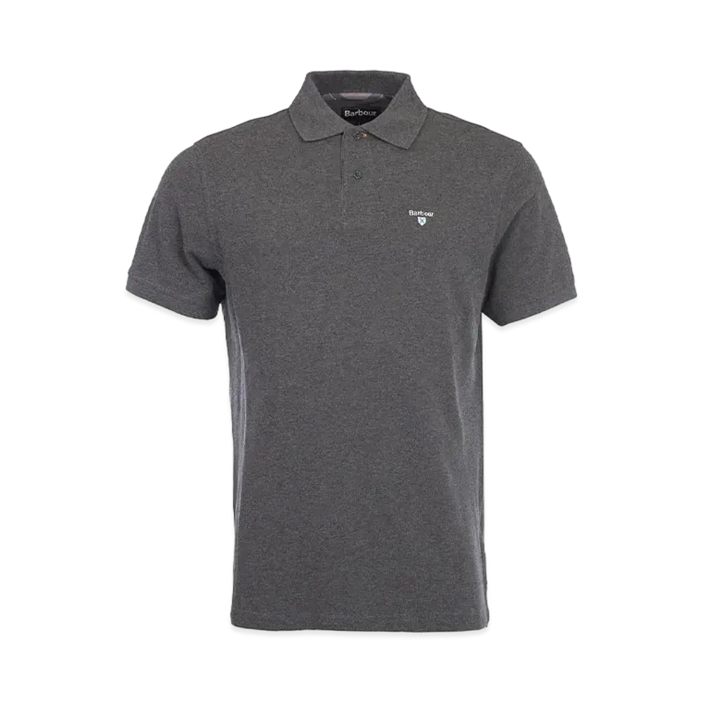 Barbour Tartan Switching Short Sleeve Polo Shirt "D Gray"