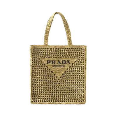 PRADA Crochet Tote Bag "Olive"
