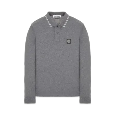 Stone Island 2SS18 STRETCH COTTON PIQUE_SLIM FIT "Dark Grey"