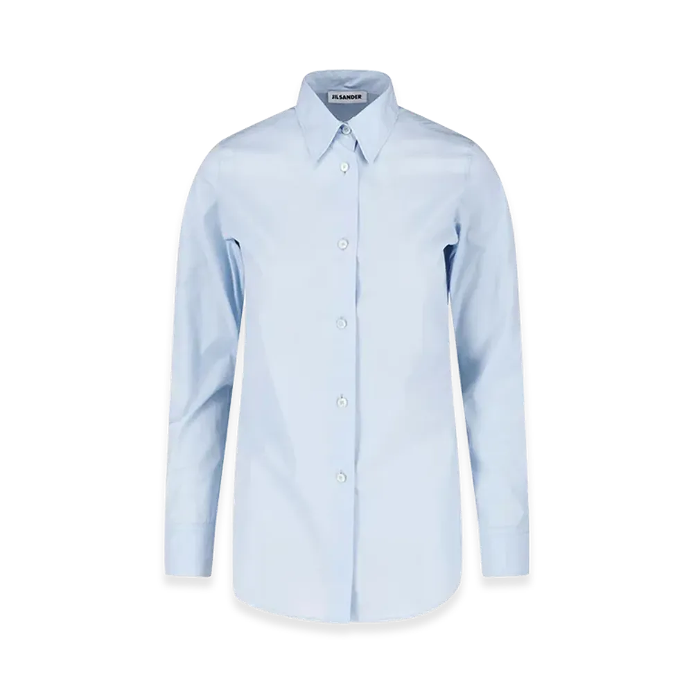 Jil Sander Women's Cotton Poplin Shirt "Blue"