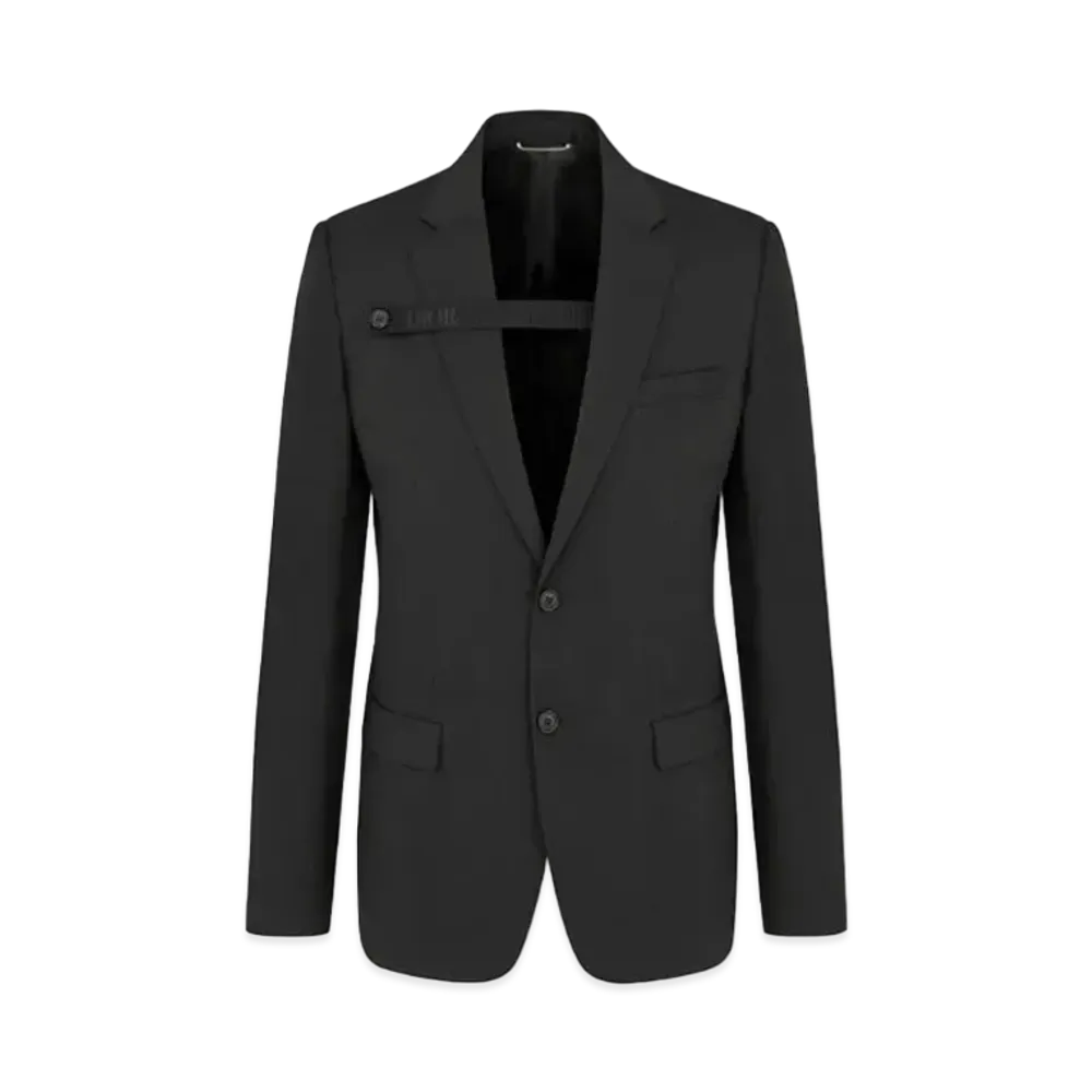 Dior Dioressentials Jacket With Button Placket Wool Twill "Black"