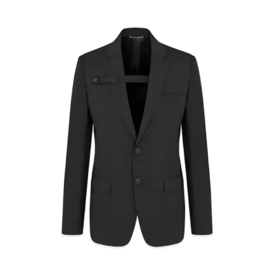 Dior Dioressentials Jacket With Button Placket Wool Twill "Black"