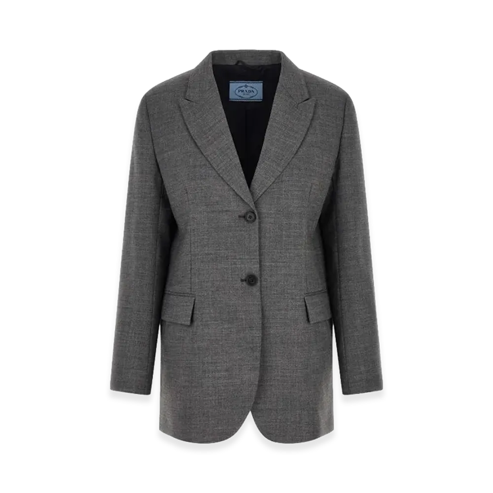 PRADA Women's Single-Breasted Blazer "Gray"