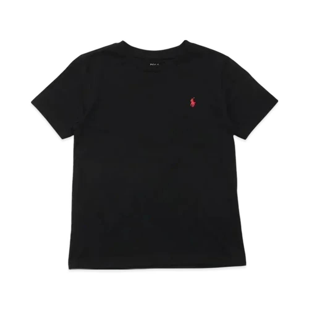 Polo Ralph Lauren Kids Short Sleeve Cotton Jersey Crewneck T-Shirt "Black"