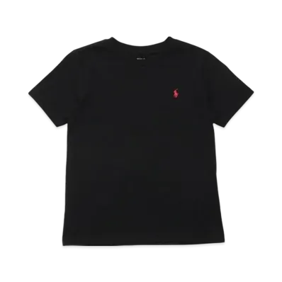 Polo Ralph Lauren Kids Short Sleeve Cotton Jersey Crewneck T-Shirt "Black"