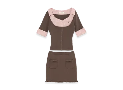 ANDMARY Women's Gigi Check Set Up "Mocha Brown"