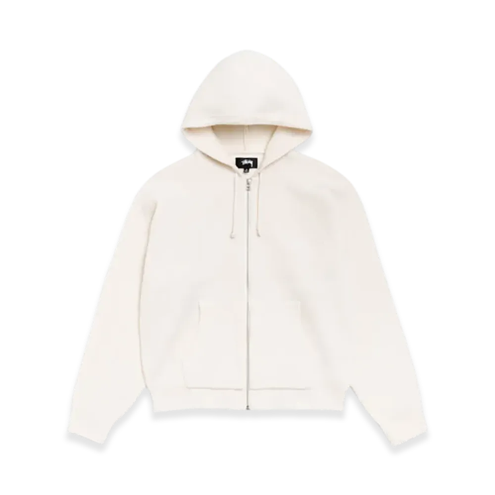 Stussy Textured Zip Hooded Sweater "Bone"