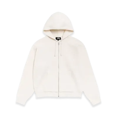 Stussy Textured Zip Hooded Sweater "Bone"