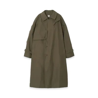 YOKE Memory Oxford Sculptural Wired Trench Coat "Khaki"