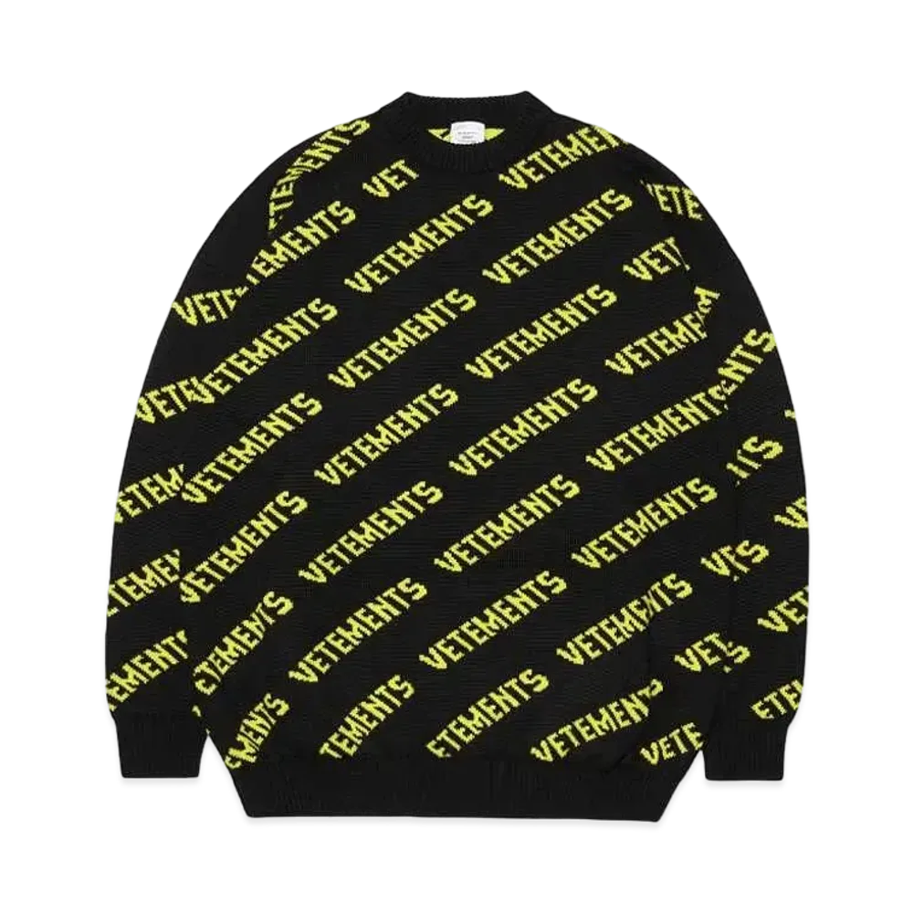 VETEMENTS MONOGRAM KNITTED SWEATER "BLACK/YELLOW"