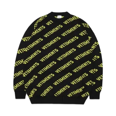 VETEMENTS MONOGRAM KNITTED SWEATER "BLACK/YELLOW"