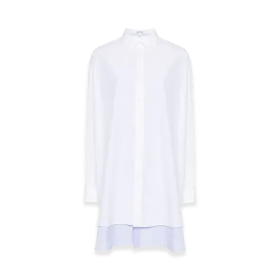 LOEWE Women's Double Layer Chemise Dress "White"