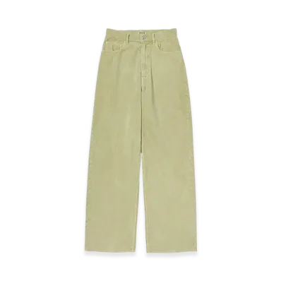AURALEE Pigment Dyed Finx Corduroy Wide 5P Pants "Dusty Lime"