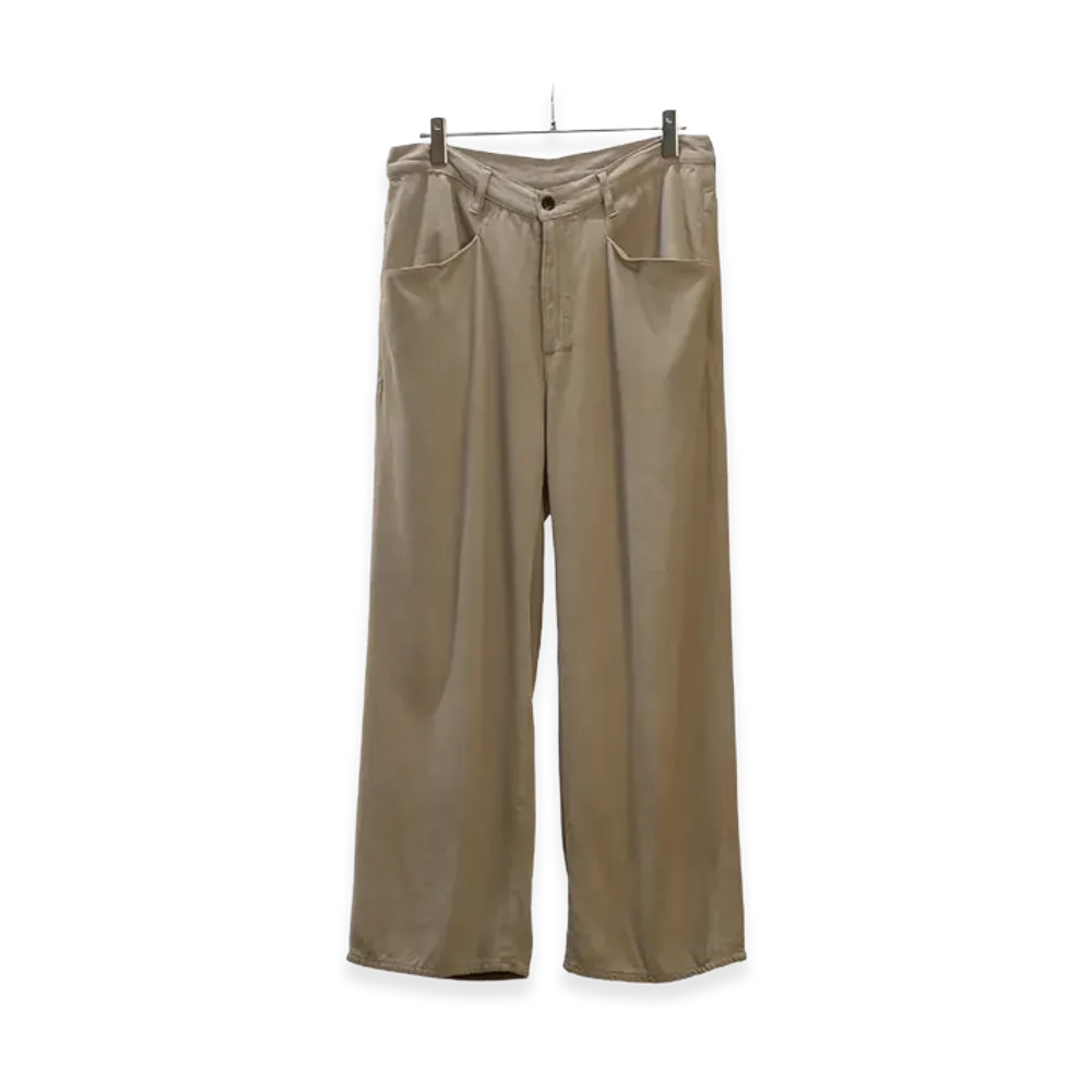 ANCELLM Silk Wide Slacks "Sand"