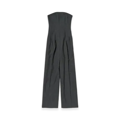 AURALEE Wool Kid Mohair Hop Sack Jumpsuit "Charcoal"