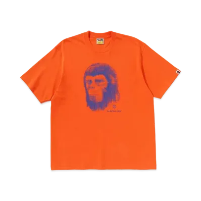 A BATHING APE Pixel Comic Ape Head Relaxed Fit Tee "Orange"
