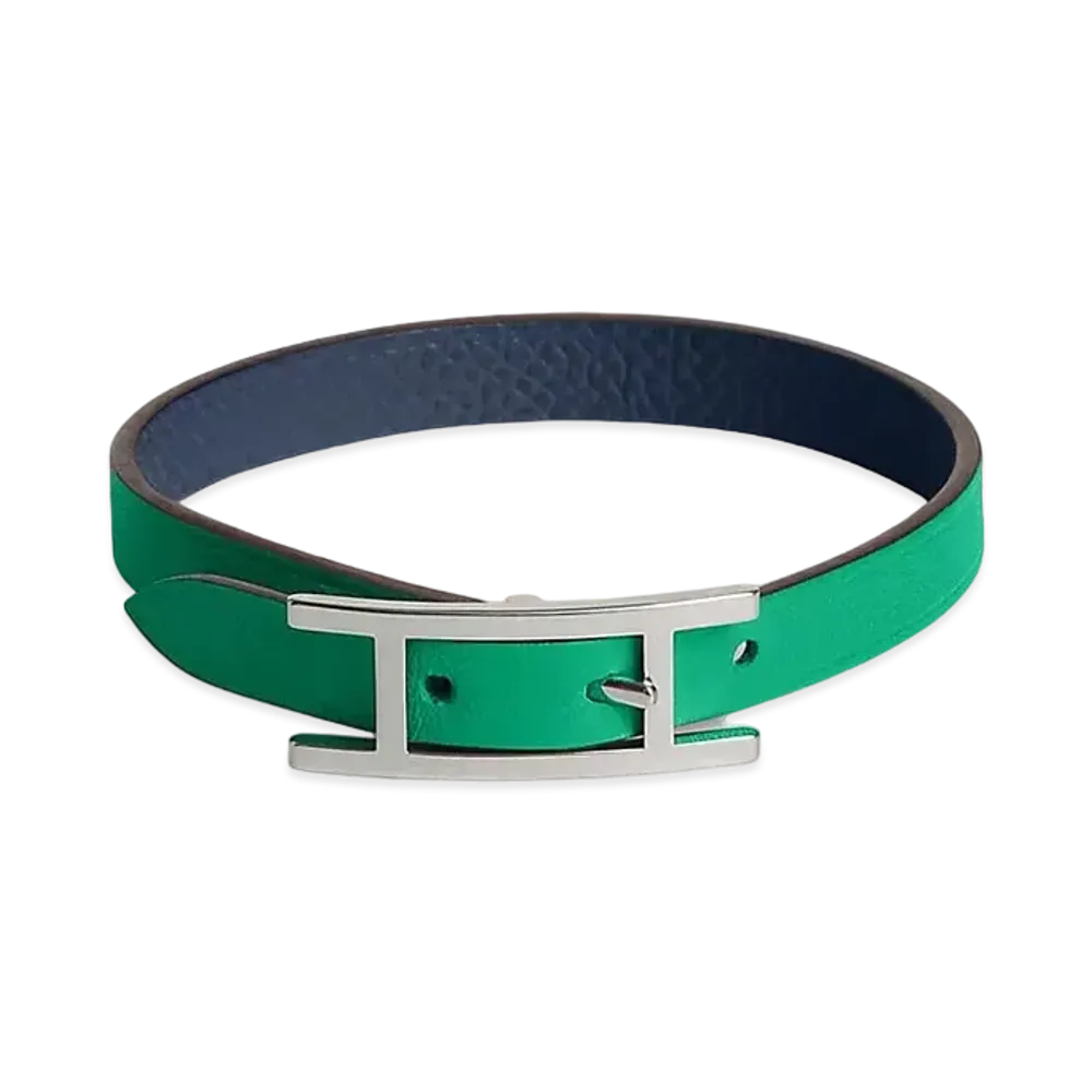 Hermes Behapi Bracelet "Mint/Bleu Navy/Palladium"