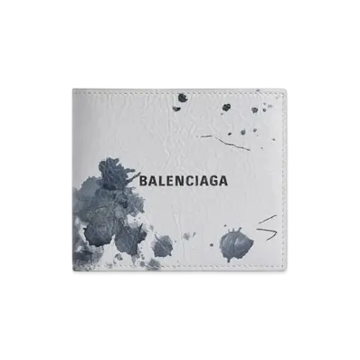 BALENCIAGA Cash Square Folded Coin Wallet "Light Grey"