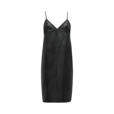 Saint Laurent Women's Backless Slip Dress in Lambskin "Black"