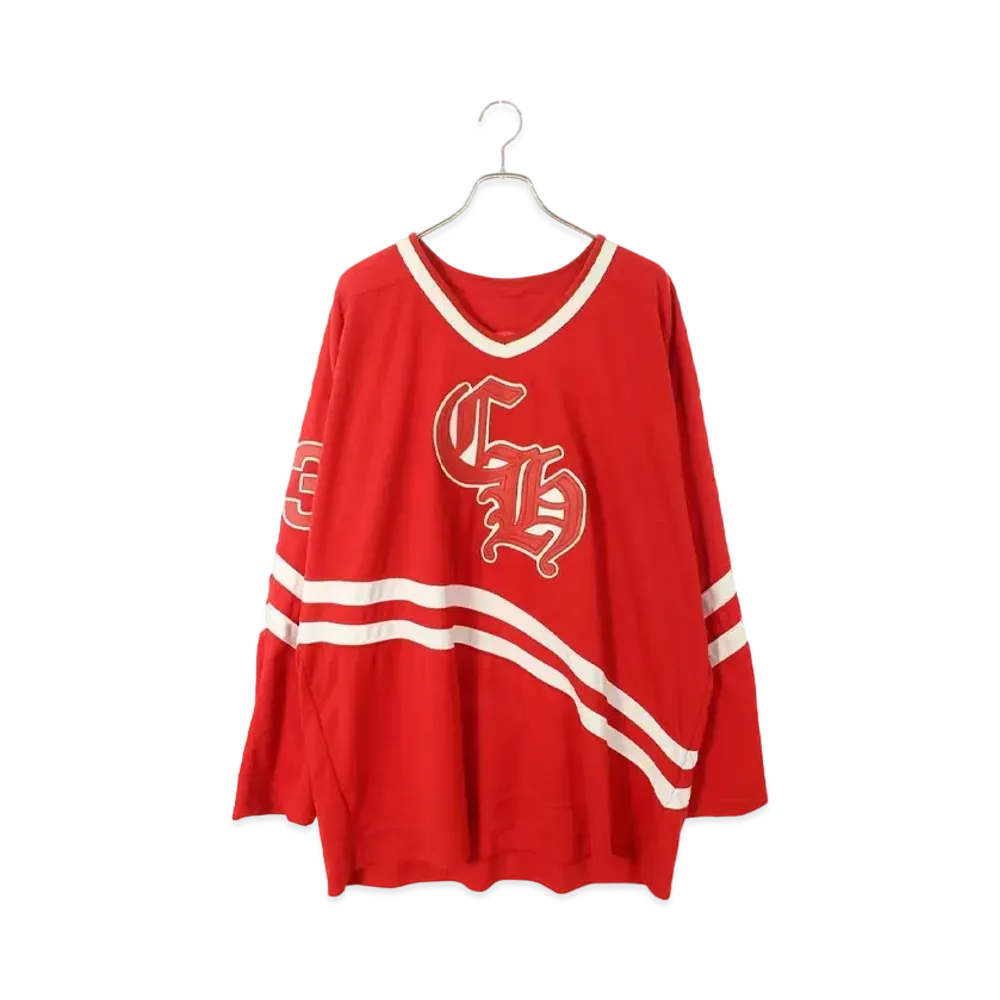 Chrome Hearts PPO Leather Patch Decoration Loose Fit Shirt "Red/Black/White"
