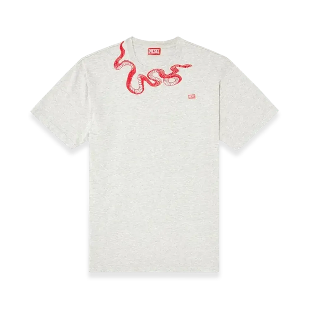 Diesel Cl-T-Boxt-Mel-Snake T-Shirt With Snake Embroidery "Gray"