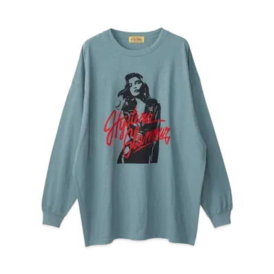 HYSTERIC GLAMOUR Leather Woman Oversized T-Shirt "Blue"