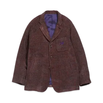 Needles RAGLAN JACKET - AC/C PLAID MOLE TWILL "Bordeux"