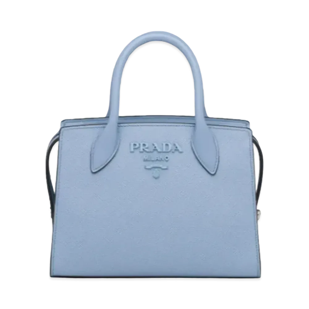 PRADA Saffiano Leather Monochrome Handbag "Light Blue"