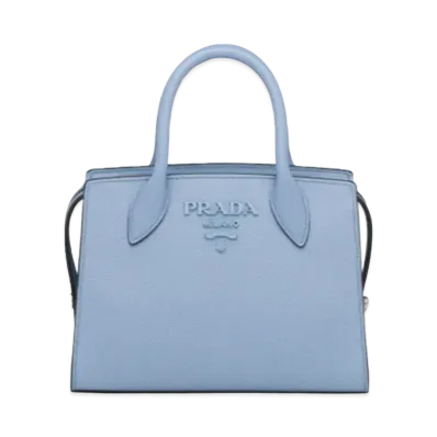 PRADA Saffiano Leather Monochrome Handbag "Light Blue"