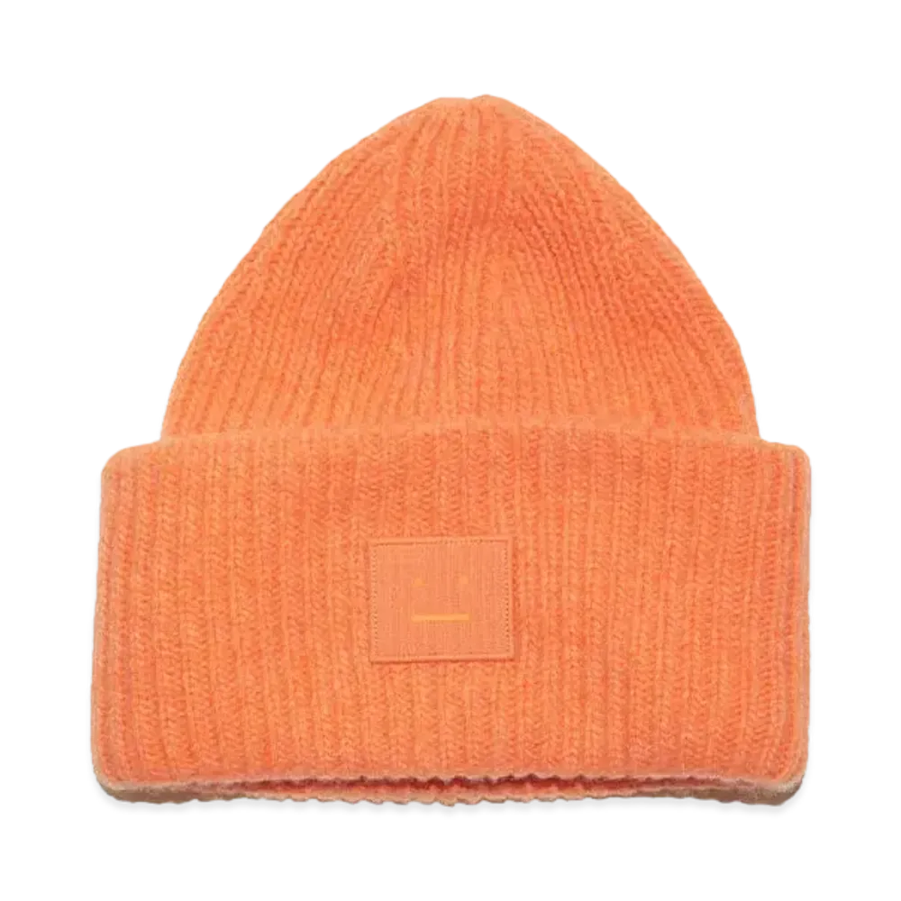 Acne Studios Large Face Logo Beanie "Mandarin Orange Melange"