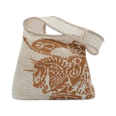 Burberry Large EKD Crochet Bag "White/Sand"
