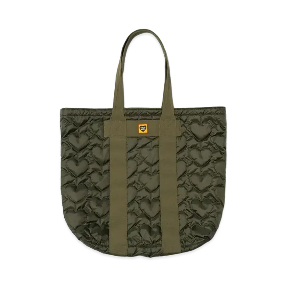 HUMAN MADE Heart Quilting Tote "Olive Drab"