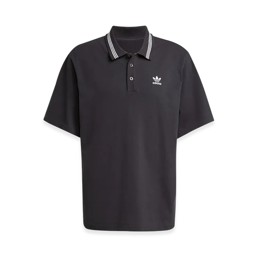 adidas Adicolor Loose-Fit Polo Shirt "Black/White"