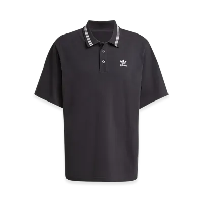 adidas Adicolor Loose-Fit Polo Shirt "Black/White"