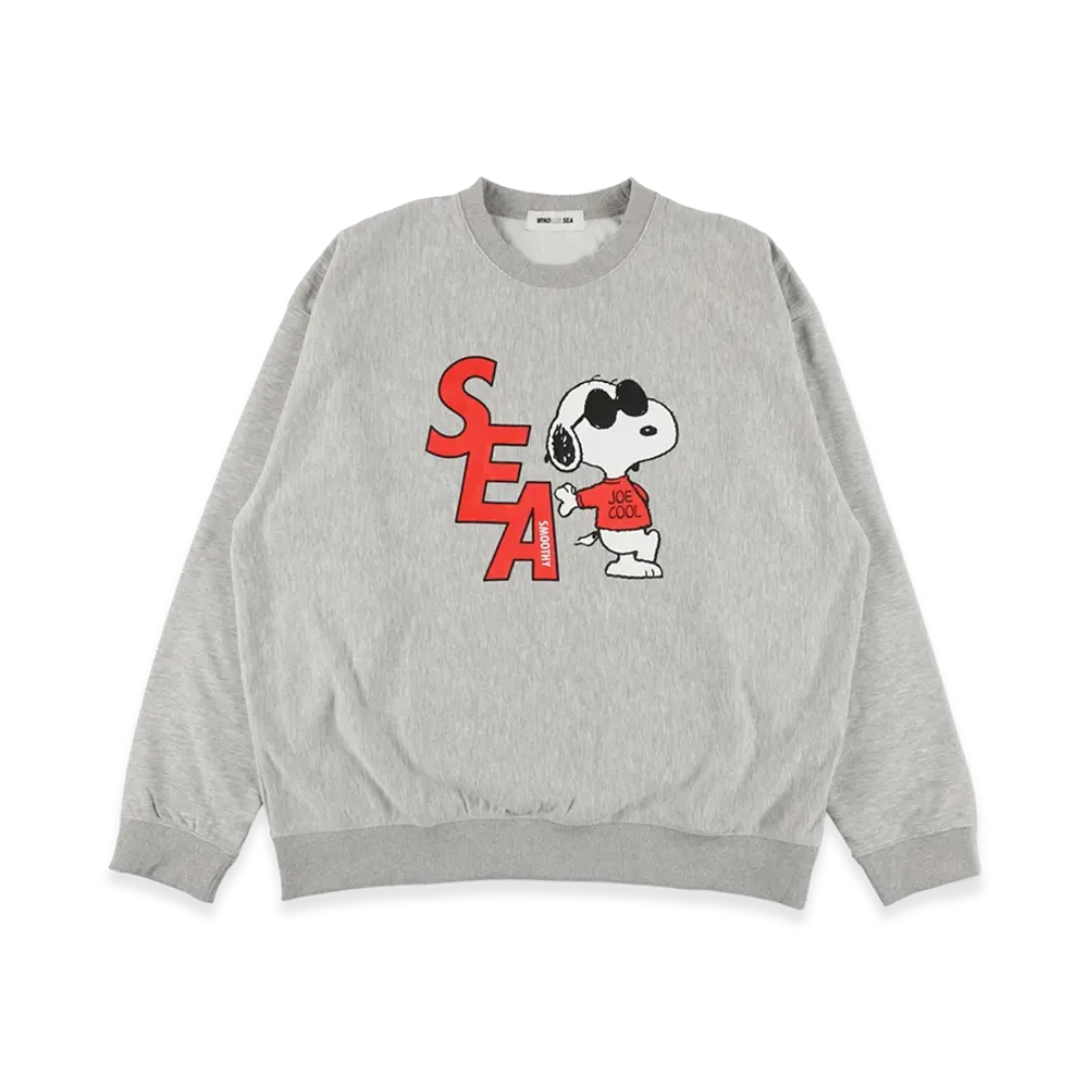 WIND AND SEA x SMOOTHY Snoopy Crewneck Sweatshirt "Gray"